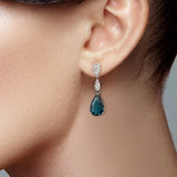 925 Silver Drop Earrings for Women CZ Jewelry