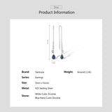 Silver Drop Earrings 925 Sterling Silver CZ Thread Earrings Fine Jewelry