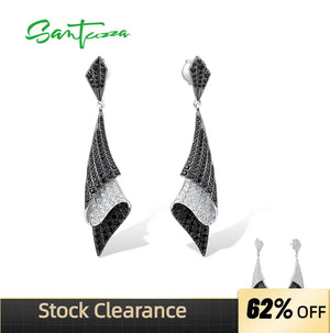 925 Sterling Silver Spinel CZ Earrings Classical Fine Jewelry