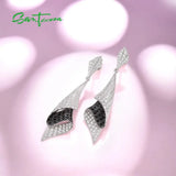 925 Sterling Silver Spinel CZ Earrings Classical Fine Jewelry