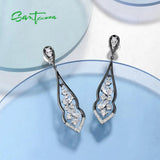 925 Sterling Silver CZ Dangling Earrings for Women