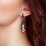 925 Sterling Silver CZ Dangling Earrings for Women