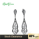 925 Sterling Silver CZ Dangling Earrings for Women