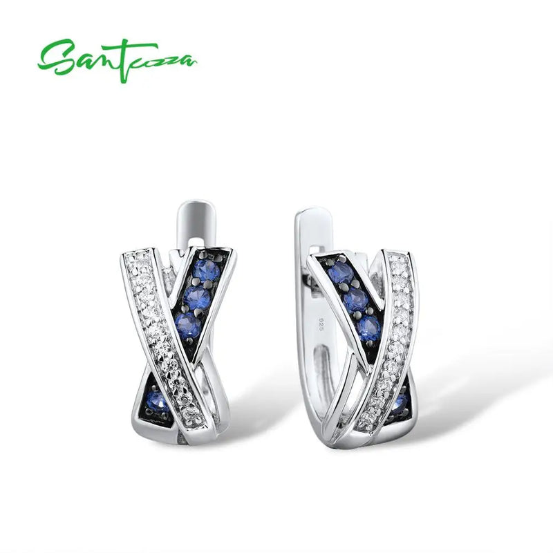 925 Silver Earrings with CZ Stones Jewelry