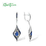 925 Sterling Silver Sparkling CZ Dangling Earrings