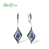 925 Sterling Silver Sparkling CZ Dangling Earrings