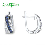925 Silver Stud Earrings Nano Cubic Zirconia Jewelry