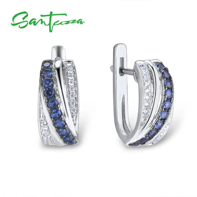 925 Silver Stud Earrings Nano Cubic Zirconia Jewelry