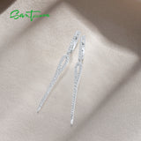 925 Silver CZ Dangling Earrings Fine Jewelry