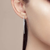 925 Silver CZ Dangling Earrings Fine Jewelry