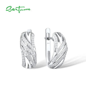 925 Silver Earrings CZ Sparkling Jewelry