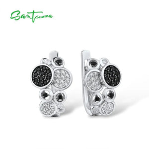 925 Silver Round Spinel CZ Stud Earrings