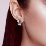 925 Silver Round Spinel CZ Stud Earrings