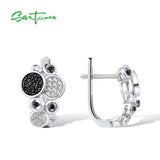 925 Silver Round Spinel CZ Stud Earrings