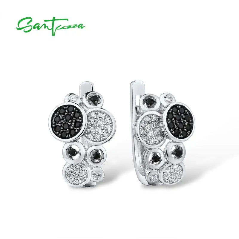 925 Silver Round Spinel CZ Stud Earrings
