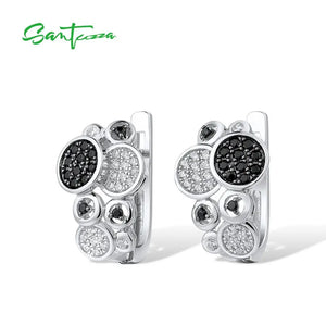925 Silver Round Spinel CZ Stud Earrings