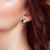 925 Silver Round Spinel CZ Stud Earrings