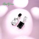 925 Silver Crystal Drop Earrings Sparkling Fine Jewelry