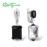 925 Silver Crystal Drop Earrings Sparkling Fine Jewelry