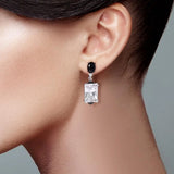 925 Silver Crystal Drop Earrings Sparkling Fine Jewelry