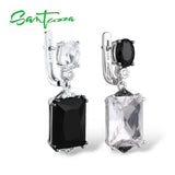 925 Silver Crystal Drop Earrings Sparkling Fine Jewelry