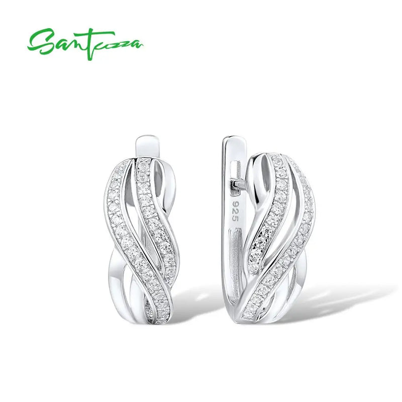 925 Sterling Silver Stud Earrings CZ Jewelry