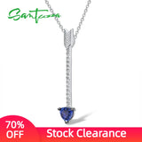 925 Silver Necklace Blue Sapphire Party Jewelry