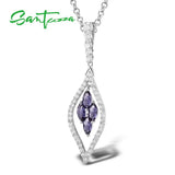 925 Sterling Silver Green Purple Party Pendant