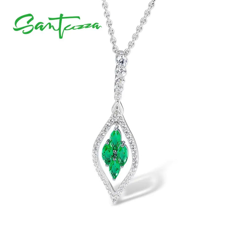 925 Sterling Silver Green Purple Party Pendant