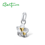 925 Sterling Silver Flower Butterfly Pendant for Women