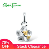 925 Sterling Silver Flower Butterfly Pendant for Women