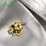 925 Sterling Silver Shine Yellow Nano Cubic Zirconia Glamorous Pendant