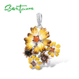 925 Sterling Silver Shine Yellow Nano Cubic Zirconia Glamorous Pendant