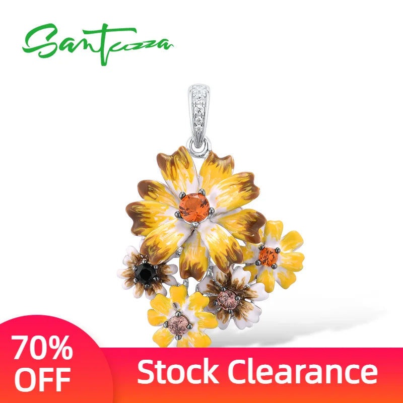 925 Sterling Silver Shine Yellow Nano Cubic Zirconia Glamorous Pendant
