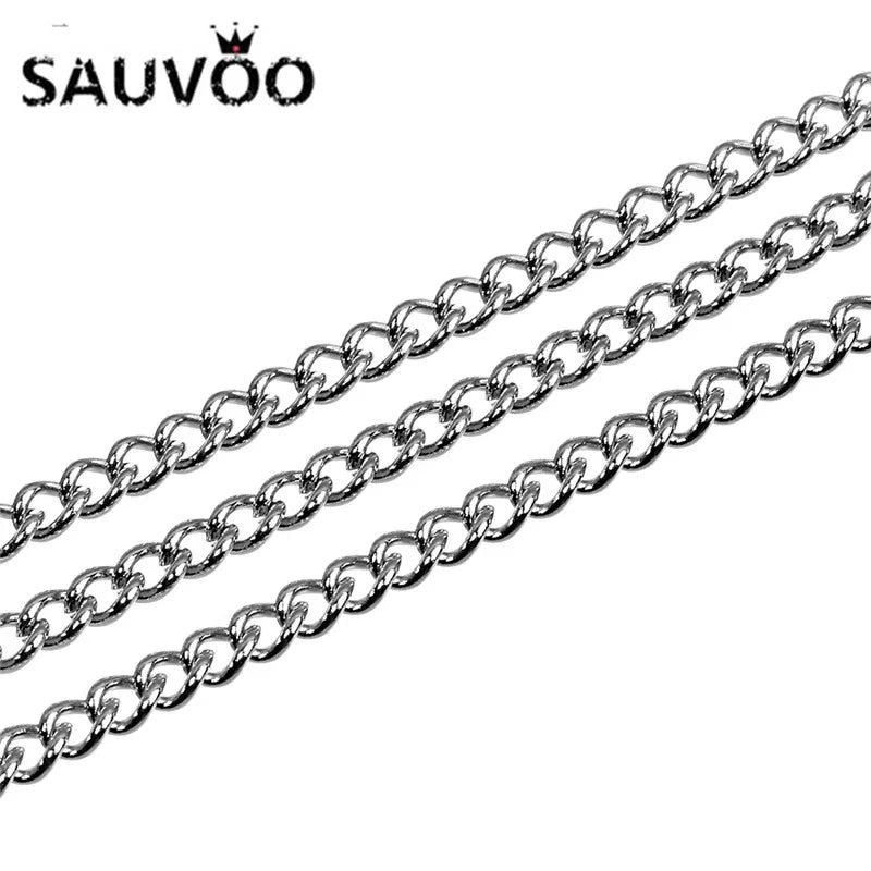 Stainless Steel Twisted Oval Chain 10 Yards 1.5-2.2mm DIY Jewelry Chain