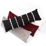 Velvet PU Leather Jewelry Display Pillow Organizer