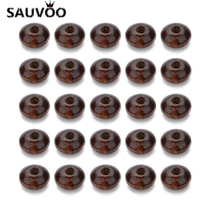 200pc Natural African Wood Beads for Jewelry Making