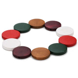 30pcs Mixed Flat Natural Wood Beads Round Spacer For Jewelry Making