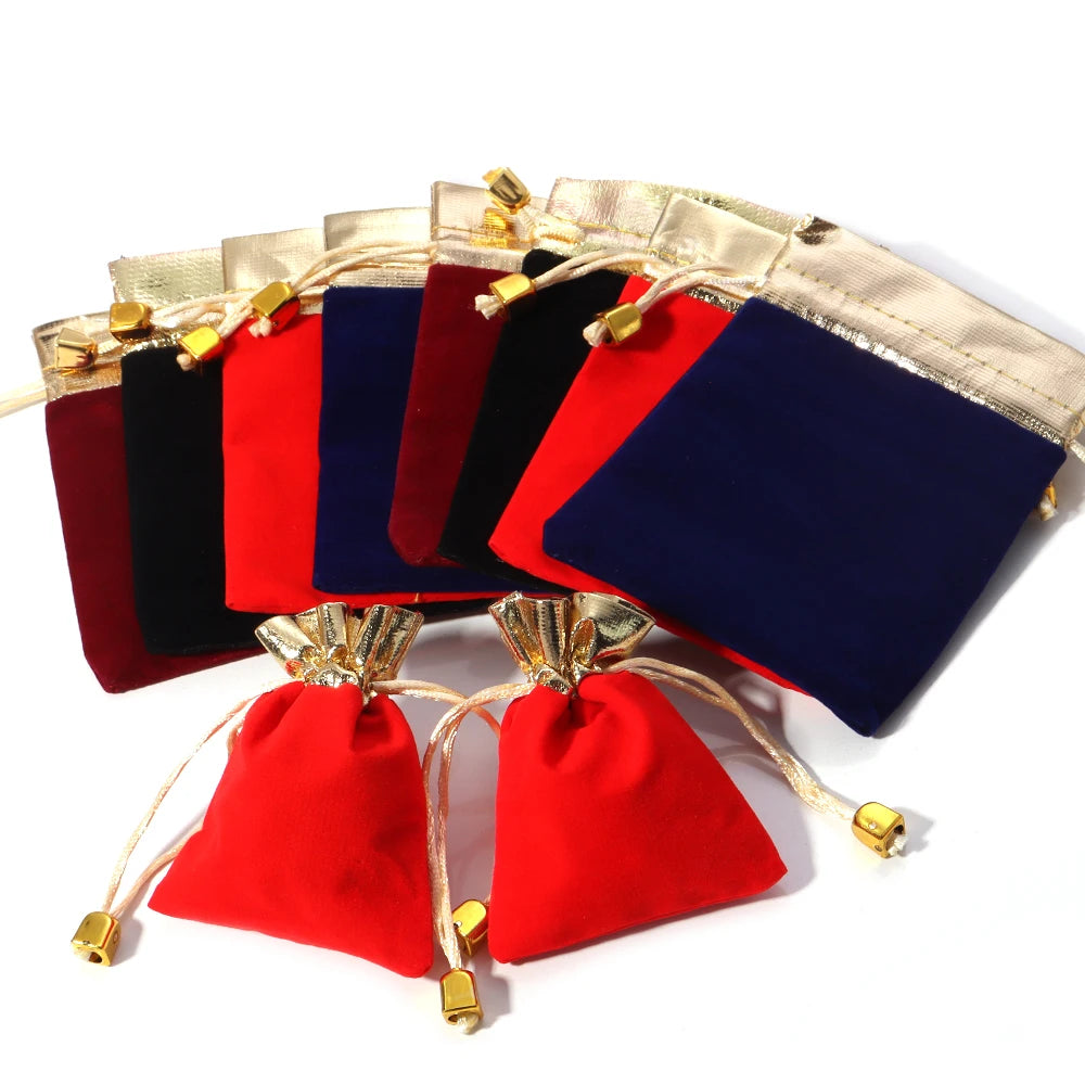 Vintage Velvet Drawstring Jewelry Gift Bags Lot of 5-10 pcs