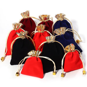 Vintage Velvet Drawstring Jewelry Gift Bags Lot of 5-10 pcs