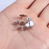50-100Pcs Stainless Steel Blank Post Earring Studs 3-12mm DIY Jewelry Making