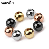 50pcs Small Round Beads 4mm 5mm 6mm Rose Rhodium Copper for Jewelry Making