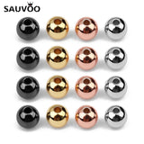 50pcs Small Round Beads 4mm 5mm 6mm Rose Rhodium Copper for Jewelry Making