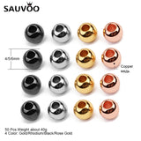 50pcs Small Round Beads 4mm 5mm 6mm Rose Rhodium Copper for Jewelry Making