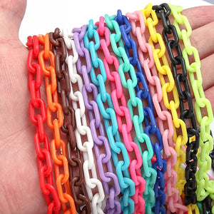 5m Colorful Acrylic Link Chain for Necklace Bracelet Making 13.5x7.5mm
