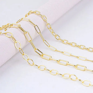 Metal Link Cable Chain Necklace Paperclip Chain 1Meter