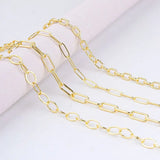 Metal Link Cable Chain Necklace Paperclip Chain 1Meter