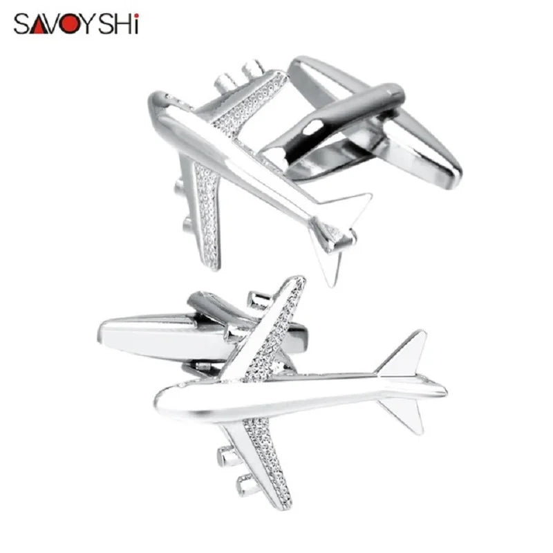 Aircraft Cufflinks for Men High Shirt Cuff Buttons Novelty Plane Cuff Links Gift