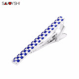 Classic Purple Enamel Lattice Tie Clips for Mens Necktie