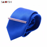 Classic Purple Enamel Lattice Tie Clips for Mens Necktie